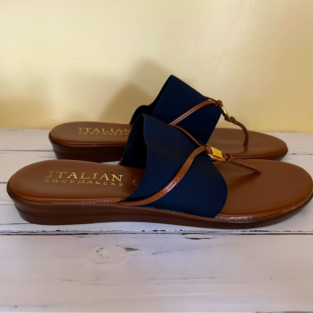Italian Shoemakers Navy and Tan Sandals